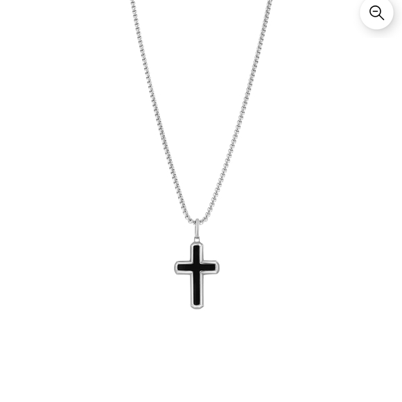 Ed Hardy Black and Silver Cross Pendant - Picture 2 of 6